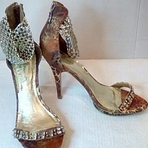 Zigi Soho Satin Rhinestone Sandal Heels